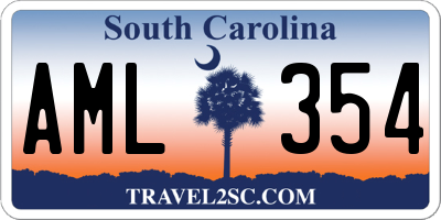SC license plate AML354