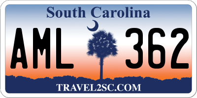 SC license plate AML362