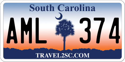 SC license plate AML374