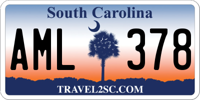 SC license plate AML378