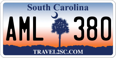 SC license plate AML380
