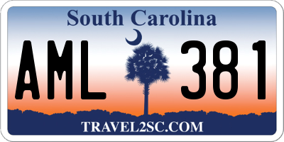 SC license plate AML381