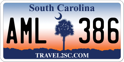 SC license plate AML386