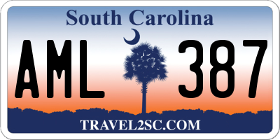 SC license plate AML387