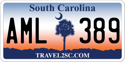 SC license plate AML389