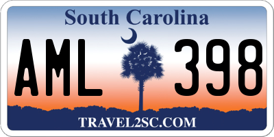 SC license plate AML398