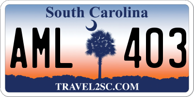 SC license plate AML403