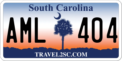 SC license plate AML404