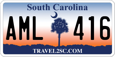 SC license plate AML416