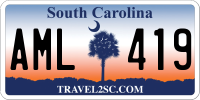 SC license plate AML419