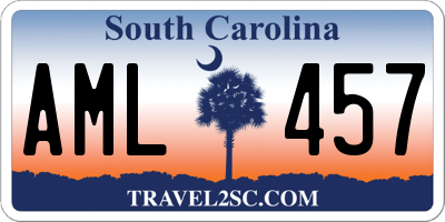 SC license plate AML457