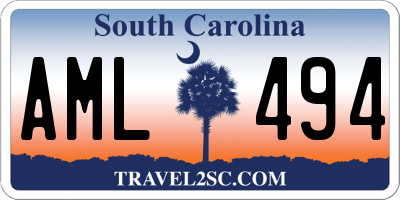 SC license plate AML494