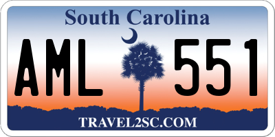 SC license plate AML551