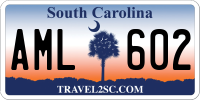 SC license plate AML602