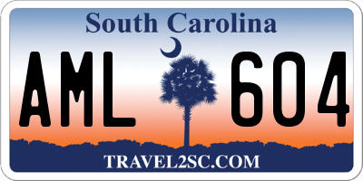 SC license plate AML604
