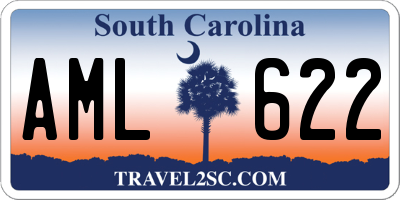 SC license plate AML622