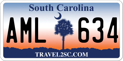 SC license plate AML634