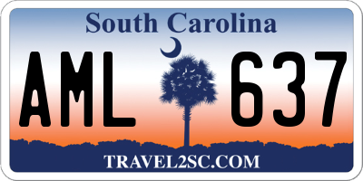 SC license plate AML637