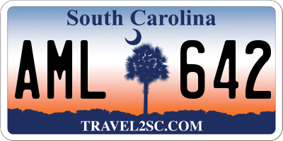 SC license plate AML642