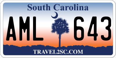SC license plate AML643