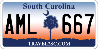 SC license plate AML667