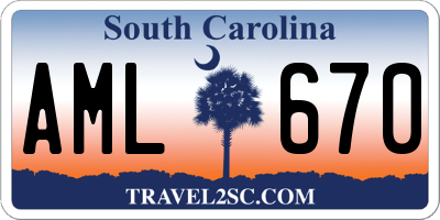 SC license plate AML670