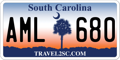 SC license plate AML680