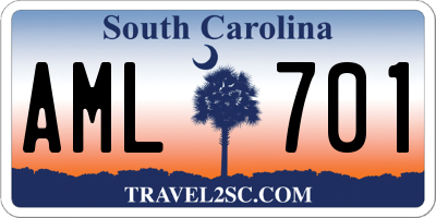 SC license plate AML701