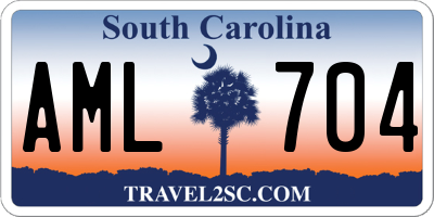 SC license plate AML704