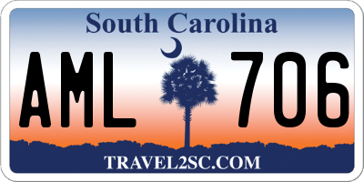 SC license plate AML706
