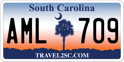SC license plate AML709