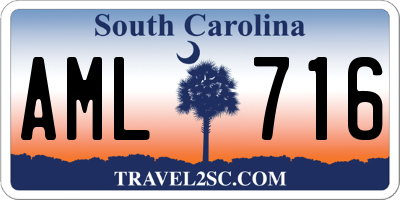 SC license plate AML716