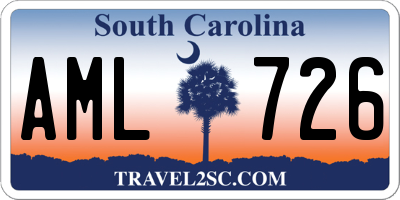 SC license plate AML726
