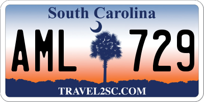 SC license plate AML729