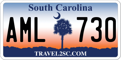 SC license plate AML730