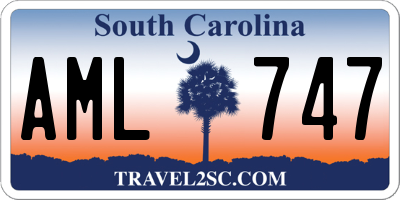 SC license plate AML747