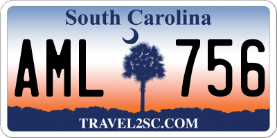 SC license plate AML756