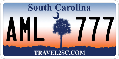 SC license plate AML777