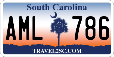 SC license plate AML786