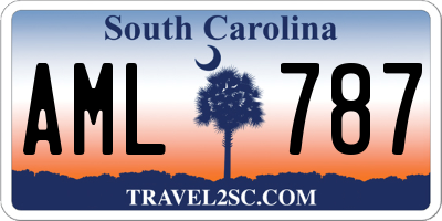 SC license plate AML787