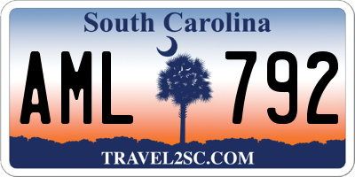 SC license plate AML792