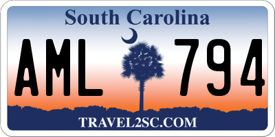SC license plate AML794