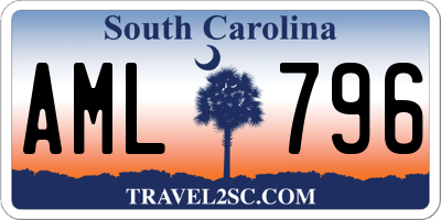 SC license plate AML796