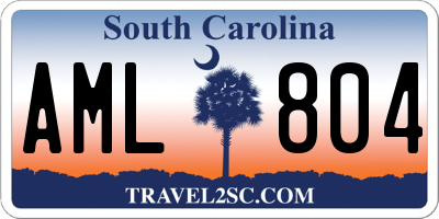 SC license plate AML804