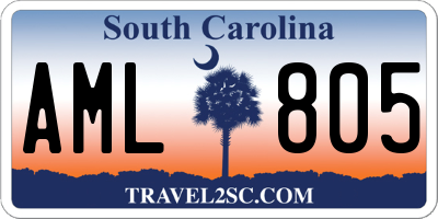 SC license plate AML805