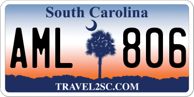 SC license plate AML806