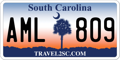 SC license plate AML809