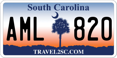 SC license plate AML820