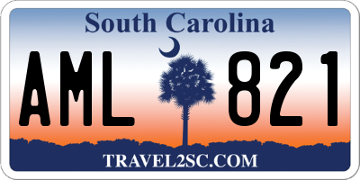 SC license plate AML821