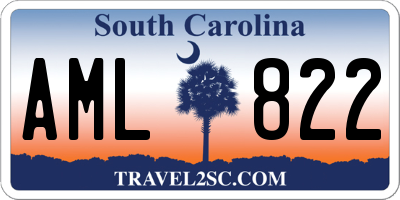 SC license plate AML822